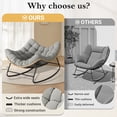 thumbnail image 6 of Poteban Outdoor Rocking Chair, 2 PCS Indoor Papasan Chairs, Oversized Egg Rocking Chair with Thick Cushion, Rattan Wicker Rocker Lounge Chair for Bedroom, Living Room, Patio, Garden, Porch, 6 of 10