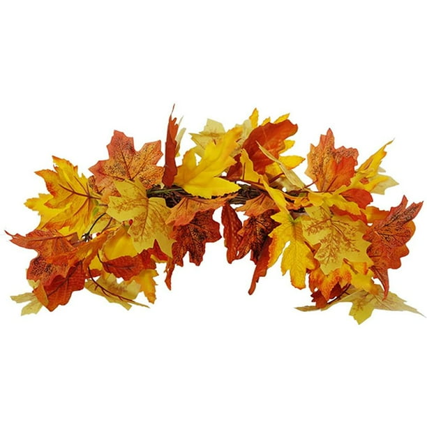 ADVEN Artificial Maple Garland Halloween Wall Hanging Maple Lintel ...