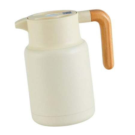

Double Wall Insulated Thermal Coffee Carafe Teapot Water Tea Jug 1300ml/45oz Milk Kettle Coffee Pot for Restaurant Countertop Beige