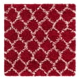 thumbnail image 3 of Unique Loom Trellis Shag Collection Area Rug - Ruby (3' 3" Square Burgundy Red/Ivory), 3 of 11