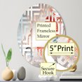 thumbnail image 3 of Designart "Nautilus Spiral: Chamber of Coral" Nautilus Maze Round Wall Mirror - Animals Oval Printed Decorative Mirror - Multiple Color Options, 3 of 5