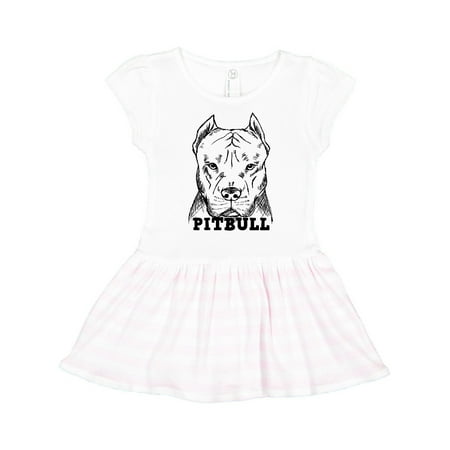 

Inktastic Pitbull Sketch Portrait with Dog Breed Name Gift Toddler Girl Dress