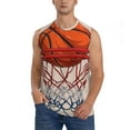 thumbnail image 2 of Lsque Basketball Shot Print Men's Cotton Blend Sleeveless Muscle Shirts (S-3XL)- Moisture Wicking, Odor Protection, UPF 30+,Small, 2 of 8