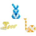 thumbnail image 3 of Magic Snake Twist Puzzle Twisty Toy Collection 36 Wedges Magic Ruler, Orange White, 3 of 4