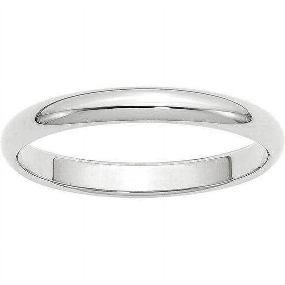 Primal Gold 14 Karat White Gold 3mm Half Round Band Size 4.5