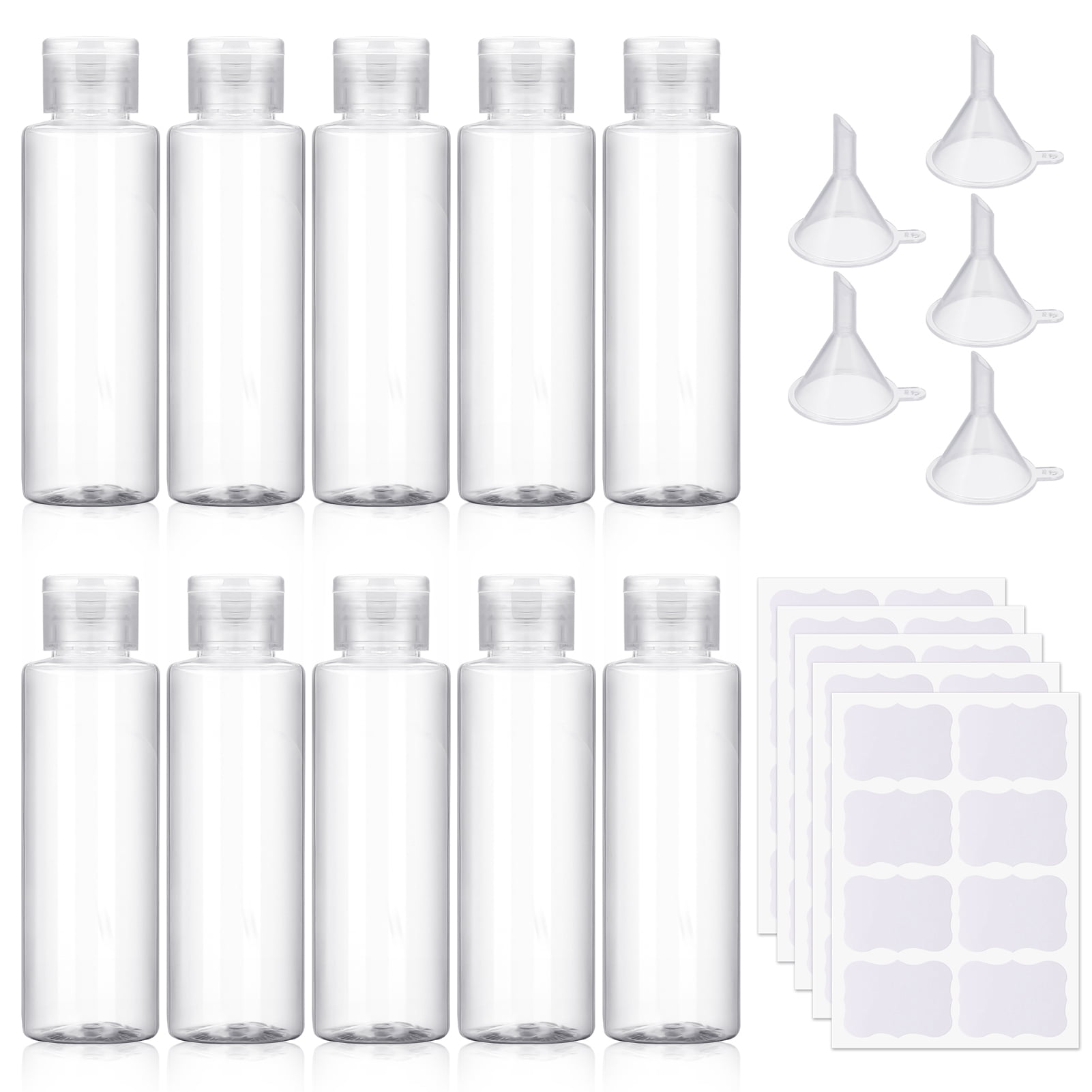 BUBABOX 10 Pack 3.4oz Travel Bottles for Toiletry, Small Refillable