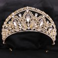 thumbnail image 1 of KAKOWELY Tiara nupcial de cristal, corona, diadema con diamantes de imitación, disfraz de princesa, novia, fiesta de cumpleaños, tocado de reina, accesorios para el cabello de boda para mujer, 1 of 4
