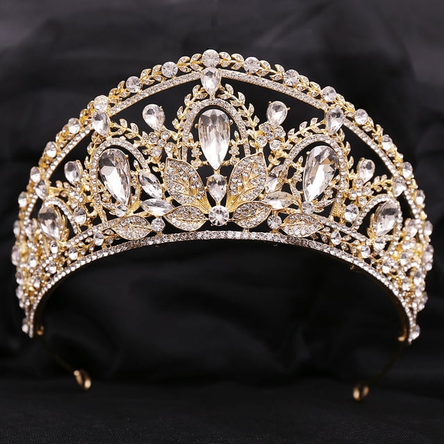 KAKOWELY Tiara nupcial de cristal, corona, diadema con diamantes de imitación, disfraz de princesa, novia, fiesta de cumpleaños, tocado de reina, accesorios para el cabello de boda para mujer