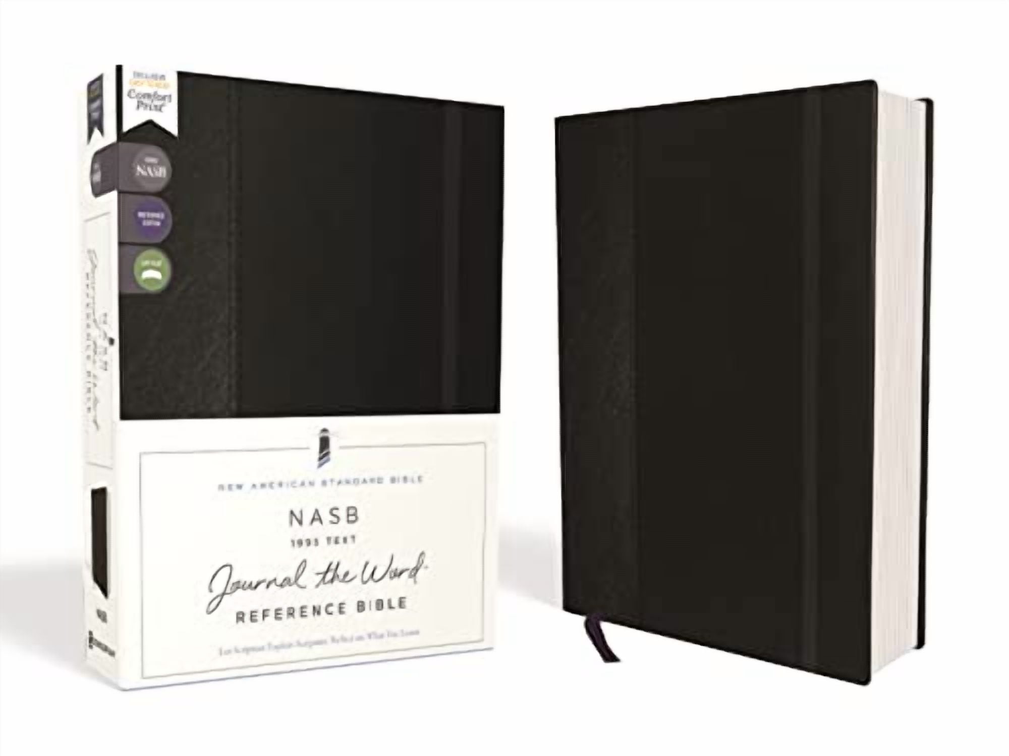 Nasb, Journal the Word Reference Bible, Hardcover, Black, Elastic Closure, Red Letter Edition, 1995 Text, Comfort Print:, (Hardcover)