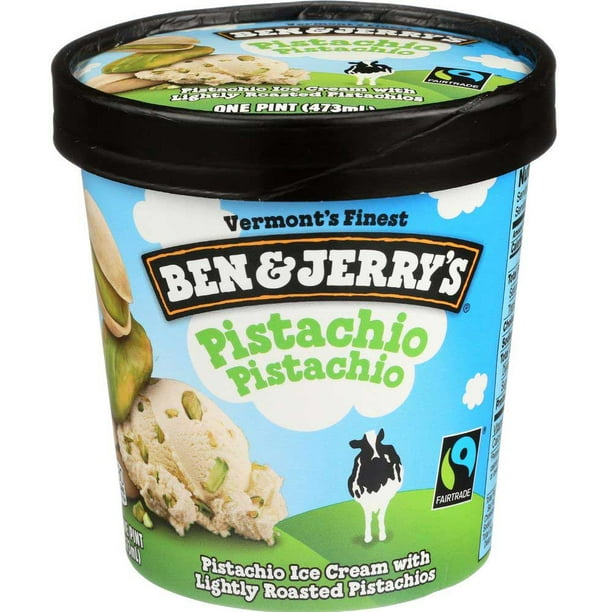 Ben & Jerry's Pistachio Pistachio Ice Cream, 1 Pint 8 per Case
