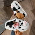thumbnail image 6 of Black Womens Cozy Indoor Slippers With Animal Print Fleece Lined Warm Comfortable For Fall Winter Non-Slip Sandals For Home Use Casual Wear Size 38, 6 of 9