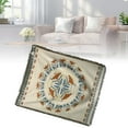 thumbnail image 1 of Vintage Tablecloth, Polyester Cotton Sofa Towel Tablecloth with Tassels Double Layer Multifunctional Table Cover for Picnic Park Table Living Room, 1 of 8