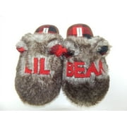 Dearfoams Lil Bear Big Kid's US Size 2-3 (EU 33-34) Faux Fur Slippers Plaid Gray
