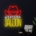 thumbnail image 2 of Handmadetneonsign Western Saloon Neon Sign, Cowboy Hat Wall Art Decor, Western Bar Club Wall Decor, 2 of 5