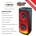 Large Party Portable Bluetooth Wireless Speaker System with LED Lights ...