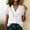 White, variant on Sevevn Women's V Neck Ruffle Short Sleeve Blouse Imitation Cotton And Linen Puff Sleeve Button Down Casual Shirt Pink L