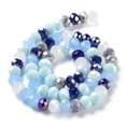 thumbnail image 5 of 10strands Glass Beads Strands Faceted Rondelle Light Blue 10x8mm Hole: 1mm about 63~65pcs/strand 19.2~20 inch(48~50cm), 5 of 5