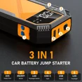 thumbnail image 3 of 5000A Car Battery Charger Jump Starter, Portable Car Jump Starter with Dual USB Quick Charge and DC Output, 12V Jump Pack with Built-in LED Bright Light, Yellow, 3 of 9
