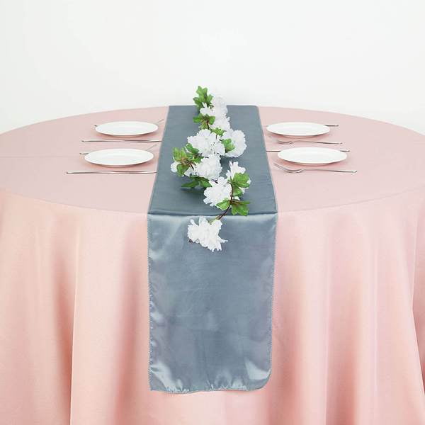 Oussum Satin Table Runners For Weddings Birthday Party Banquets Decor Round Linen 12 X 108 5 Pcs Com Oussum Satin Table Runners For Weddings, Round Table Table Runner