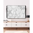thumbnail image 3 of Outdoor TV Cover 70 to 75 Inch Weatherproof, White Grey Marble Waterproof TV Screen Protector for Outside Decor with Zipper and Pocket 68"L x 42"H , Modern Abstract Art, 3 of 7