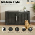 thumbnail image 3 of Decksplore Cat Cabinet (31.9"x16.7"x17.8"), HDPE Hidden Cat Litter Furniture, Dual-Door, Litter Box Furniture for Bedroom, Courtyard (Black), 3 of 7