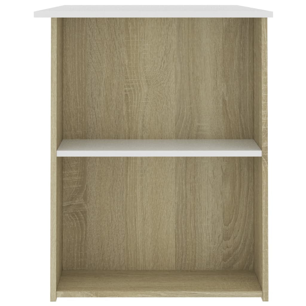 Kepooman Modern Computer Desk, Small Study Writing Desk with Two Storage Shelves, Wood Color and White Kepooman Modern Computer Desk, Small Study Writing Desk with Two Storage Shelves, Wood Color and White