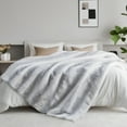 thumbnail image 3 of Cozylore Luxury Faux Fur Throw Blanket for Couch Super Thick Warm Fuzzy Blankets for Bedroom Living Room, 50" x 60", White, 3 of 6