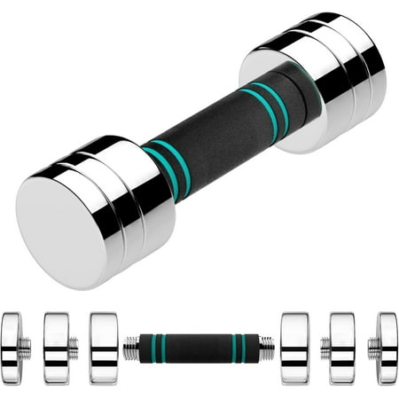 LIFERUN Single Steel Adjustable Dumbbell, 5/10/15lb Free Weight Single Dumbbell, Non-Slip and Comfortable Foam Handle, Adjustable Single Dumbbell for Home Gym Office Exercise