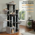 thumbnail image 3 of PEQULTI 67" Maine Coon Cat Tree Large Cat Tower for Indoor Cats with 8 Thick Scratching Post Black, 3 of 7