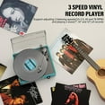 thumbnail image 5 of Record Player for Vinyl with 2 Build-in Speakers LP Vinyl Players Belt-Driven Vintage Turntables 3 Speed 3 Size, Wireless Bluetooth Playback, AUX-in, RCA Out, Headphone, Auto Stop Sea Blue, 5 of 14