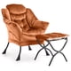 thumbnail image 1 of Yeshouse Sillón con otomana, moderno sillón con reposabrazos y bolsillo lateral, cómodo sillón de lectura de piel sintética con patas de metal para dormitorio, sala de estar, oficina, 1 of 8