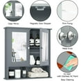 thumbnail image 3 of MYZBBD Bathroom Medicine Cabinet with Mirror, Wall Mounted Wooden Hanging Organizer with Doors and Shelves, Bathroom Wall Mirror Cabinet (Mirror Doors, Gray), 3 of 10