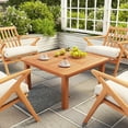 thumbnail image 6 of Gymax Patio Coffee Table w/ Umbrella Hole Slatted Tabletop & Teak Oil Finish, 6 of 10