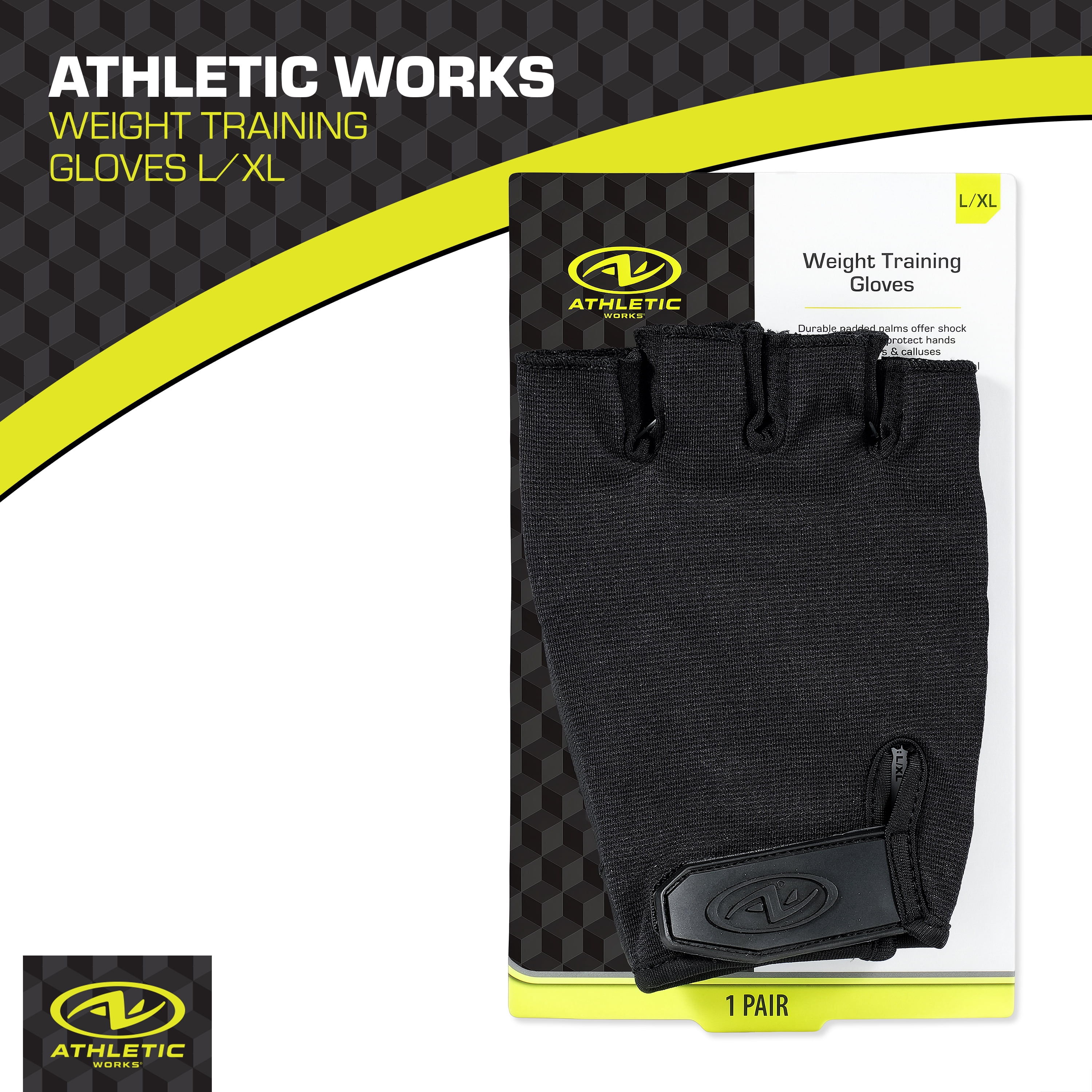 Athletic Works Classic Weight Training Gloves, L/XL