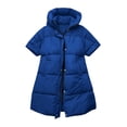 thumbnail image 4 of Sevevn Women's Puffer Vest Zip Up Mid‑Length Quilted Sleeveless Hooded Puffer Coat Fall Winter Outerwear Blue 2XL, 4 of 7