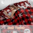 thumbnail image 4 of Christmas Red Snowman Comforter Set California King Size, White Pine Tree Xmas Balls Snow Plaid Soft Bedding Set for Man Woman, 4 Pieces Duvet Cover Set with Fitted Sheet, 2 Pillowcases, 4 of 9