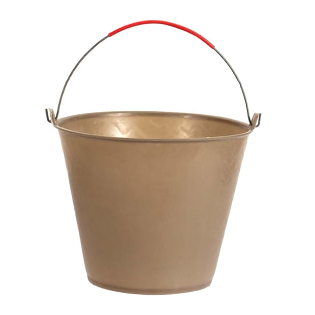 Cubo de goma Cubos de plástico Portátil con mango Cubos de constructores Barril Cemento de construcción de servicio pesado Caja de autobús de plástico Marrón cálido shamjiam Cubo de almacenamiento