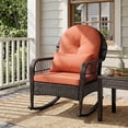 thumbnail image 4 of Costway 2PCS Patio Wicker Rocking Chair W/Seat Back Cushions & Lumbar Pillow Balcony Orange, 4 of 10