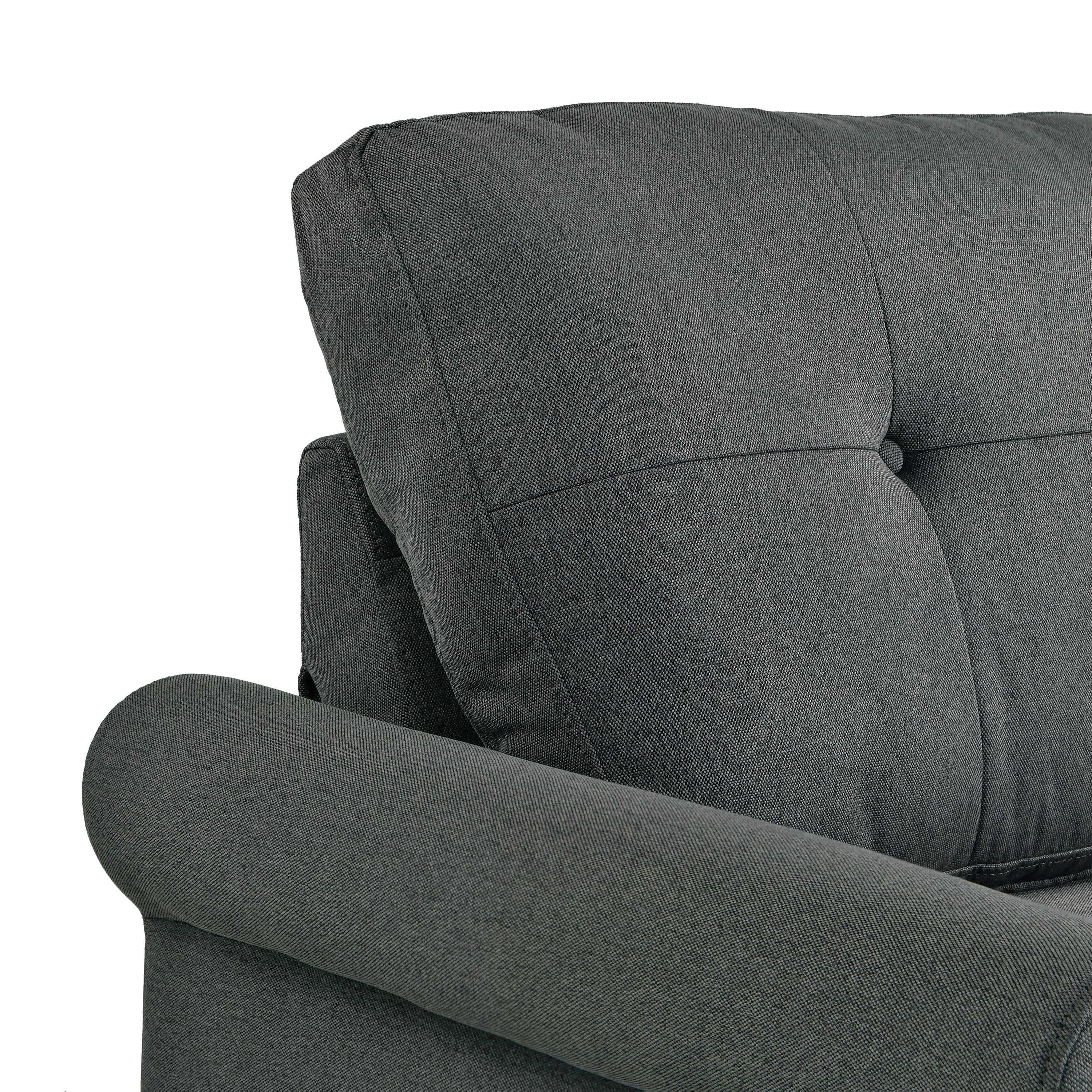Serta Blythe Traditional Stationary Sofa, Heather Grey Fabric