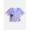 thumbnail image 5 of My Melody and Kuromi Women’s Graphic Cropped Baseball Jersey, Sizes XXS-XXL, 5 of 5