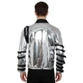 thumbnail image 6 of Pop Star Halloween Costume Faux Leather Jacket for Rock Star Role Play Dress Up Performance Outfit Stage Wear L, 6 of 8