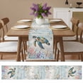 thumbnail image 4 of Marine Life Sea Turtles Table Runner 13x36in Non-Slip Cotton Linen Table Runners, Vintage Fish Corals Dresser Scarves TableRunner for Dinner Kitchen Dining Wedding Party, 4 of 9