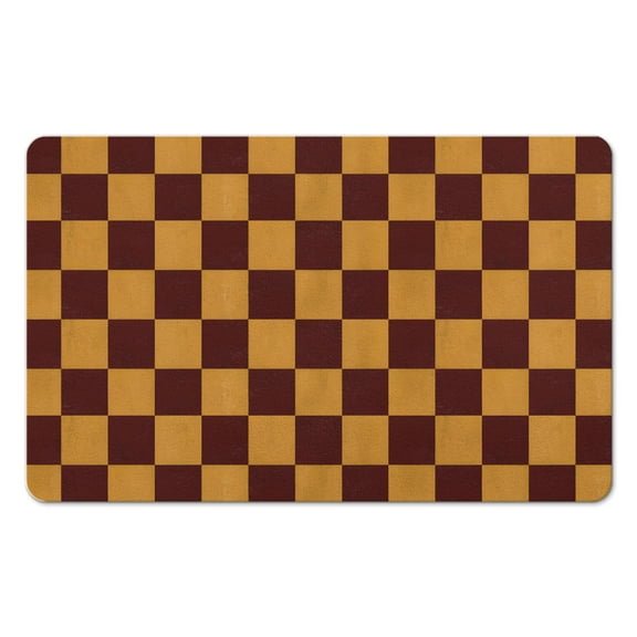 Stylish 20x32in Checkered Rug Runner | Soft Microfiber, Long Bathroom Mat | Water Absorbent, Non-Slip | Ideal Large Bath Mat