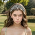 thumbnail image 2 of Unique Bargains 1 Pc Hand-woven Argyle Headbands for Women Dark Gray, 2 of 5
