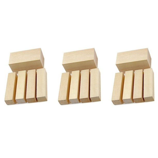 15 Pcs Carving Wood Blocks Whittling Wood Blocks Basswood Carving Blocks Unfinished Set for