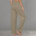 thumbnail image 4 of BILIKEYU Womens Casual Cotton Linen Solid Long Trousers, Sweat Pants, Elastic Waist Jeans for Women, Wide Leg Pants Woman, 4 of 6