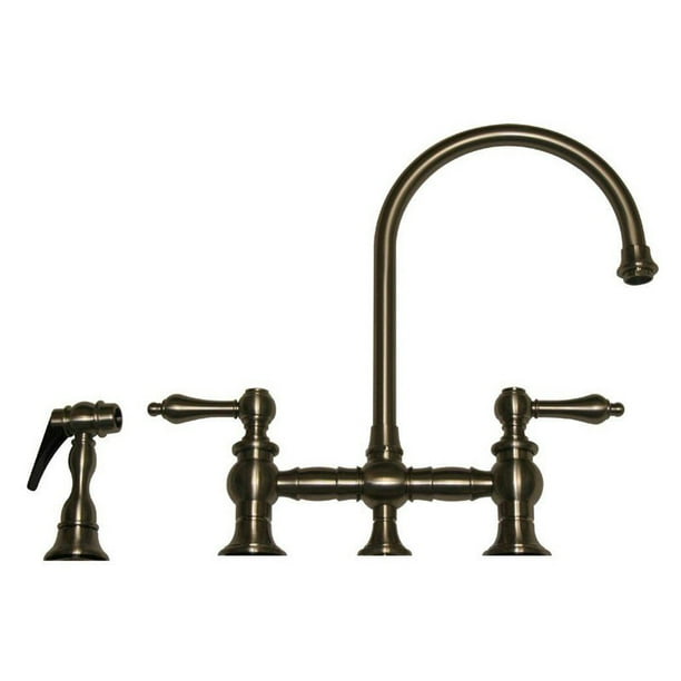 Whitehaus Vintage III WHKBLV39101 Double Handle Kitchen Faucet with