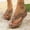 Z_ Brown, variant on Women's Metal Buckle Accent Wedge Flip Flops, Wide Width Comfort Casual Summer Beach Outdoor Vacation Slides Wine 36
