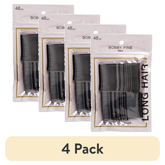(4 pack) Scunci Extra Long Bobby Pins Black - 48pk Black