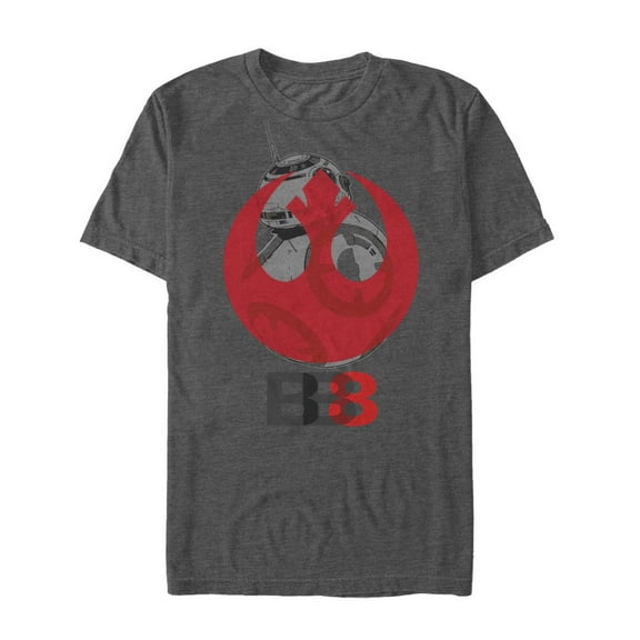 Men's Star Wars The Last Jedi BB-8 Rebel Emblem Graphic Tee Charcoal Heather 2X Large